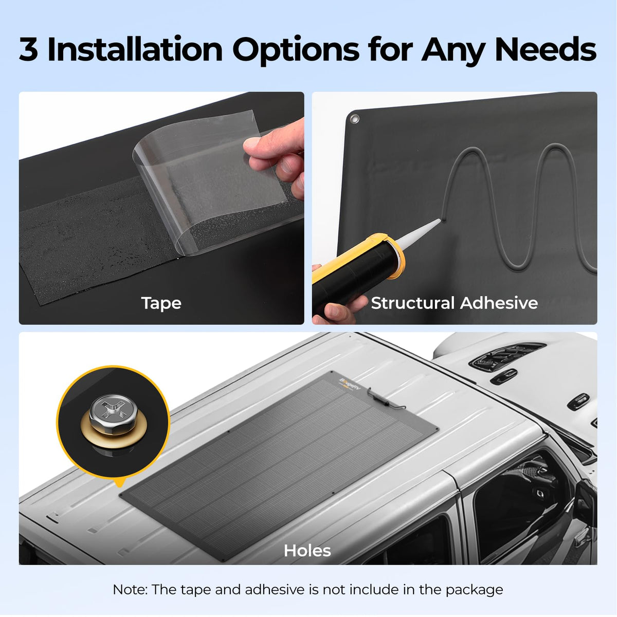 BougeRV Arch Pro 200W 270-degree flexibility for curved surface mounting.