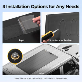 BougeRV Arch Pro 200W 270-degree flexibility for curved surface mounting.