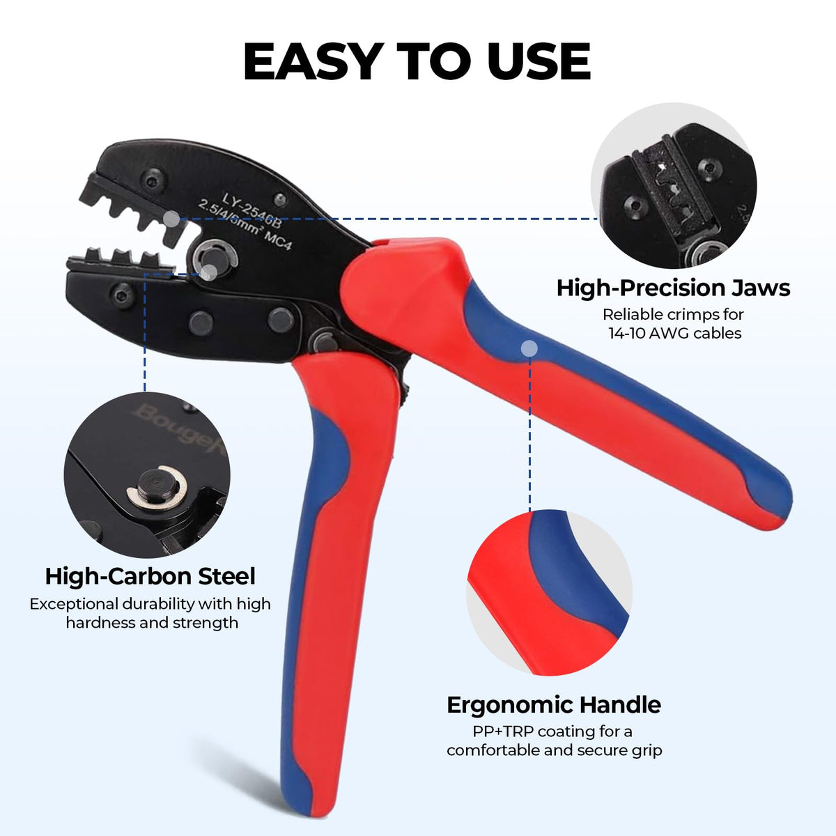 BougeRV PPO IP67 solar connectors resist weather for outdoor PV setups.
