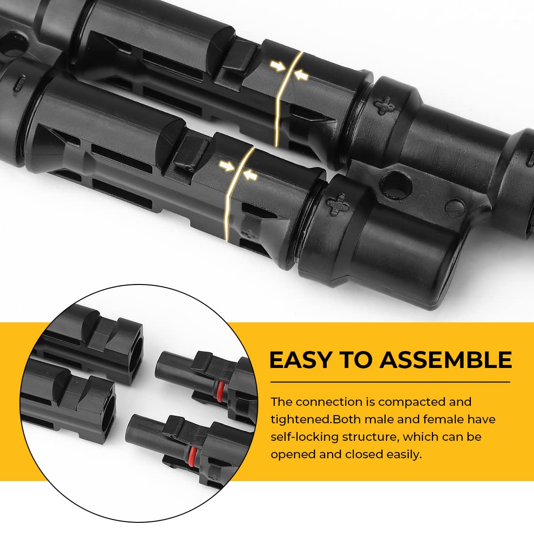 BougeRV built-in lock ensures secure, tool-free connections during setup.