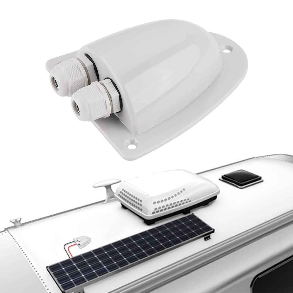 BougeRV solar cable entry gland installed on vehicle demonstrates secure cable routing.