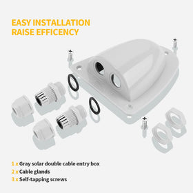BougeRV solar cable entry gland silicone gasket emphasizes waterproof sealing.