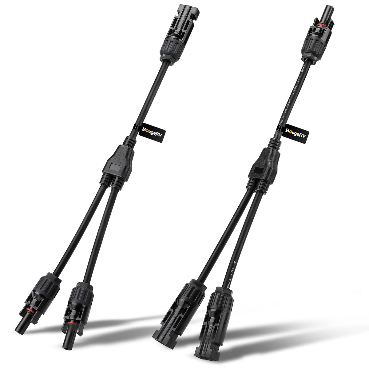 BougeRV Y-branch connectors for parallel solar panel wiring.
