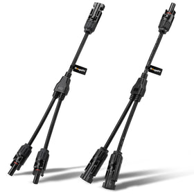 BougeRV Y-branch connectors for parallel solar panel wiring.