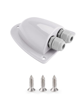 BougeRV solar double cable entry gland box, top view for easy roof cable routing.