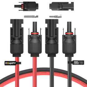BougeRV 20ft red solar extension cable for color-coded positive connections and easy setup.