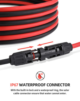 BougeRV weatherproof solar cable designed to withstand heat and cold outdoors