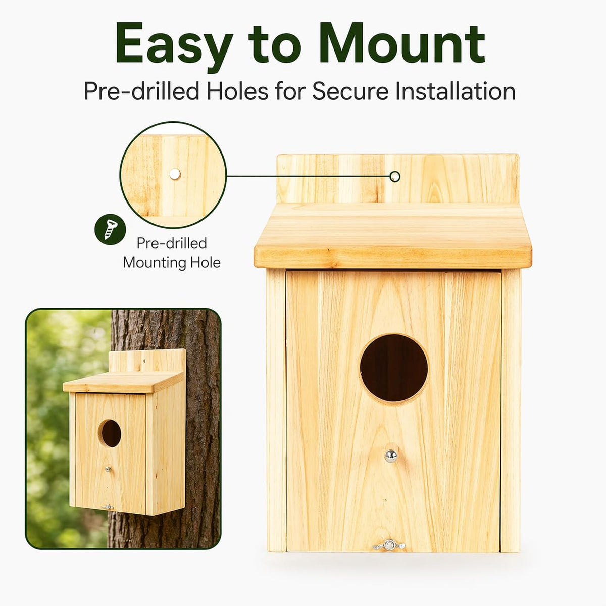 BoughPeace wooden bird house garden-viewing-box ideal for observing birds