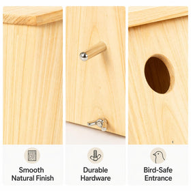 BoughPeace wooden bird house swallow-nest-box designed for outdoor use