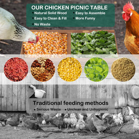 Boulphia wooden-chicken-feeder-mesh-bottom keeps feed dry and reduces ground contact.