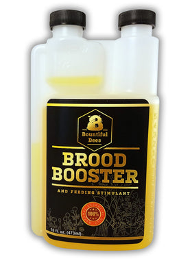 Bountiful Bees Brood Booster bottle with measuring spout for precise feeding
