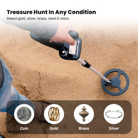 Six-point-five-inch coil enables coin finds near parks and beaches