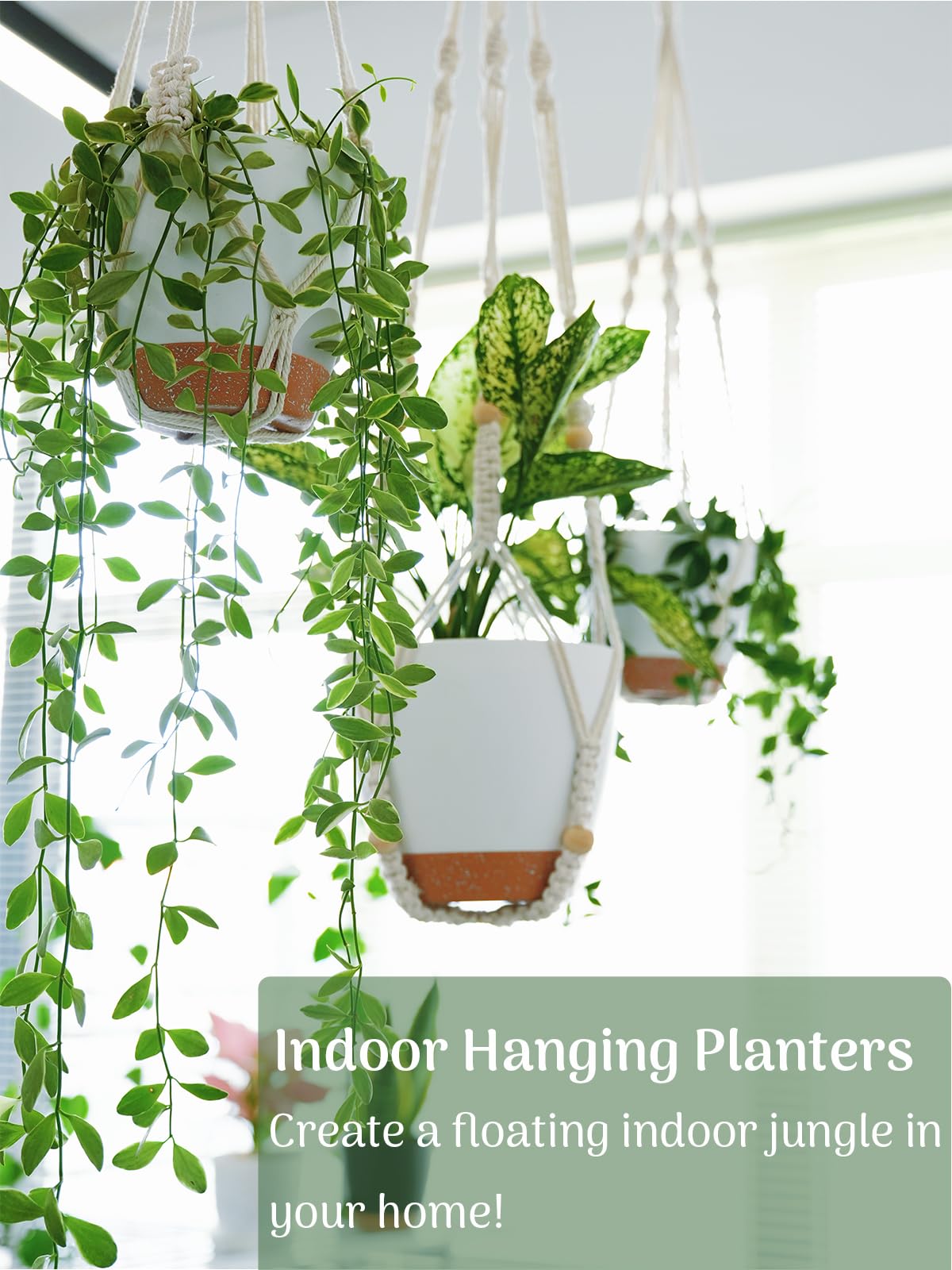 Bouqlife macrame 26in hanger elevates balconies with lightweight breathable design