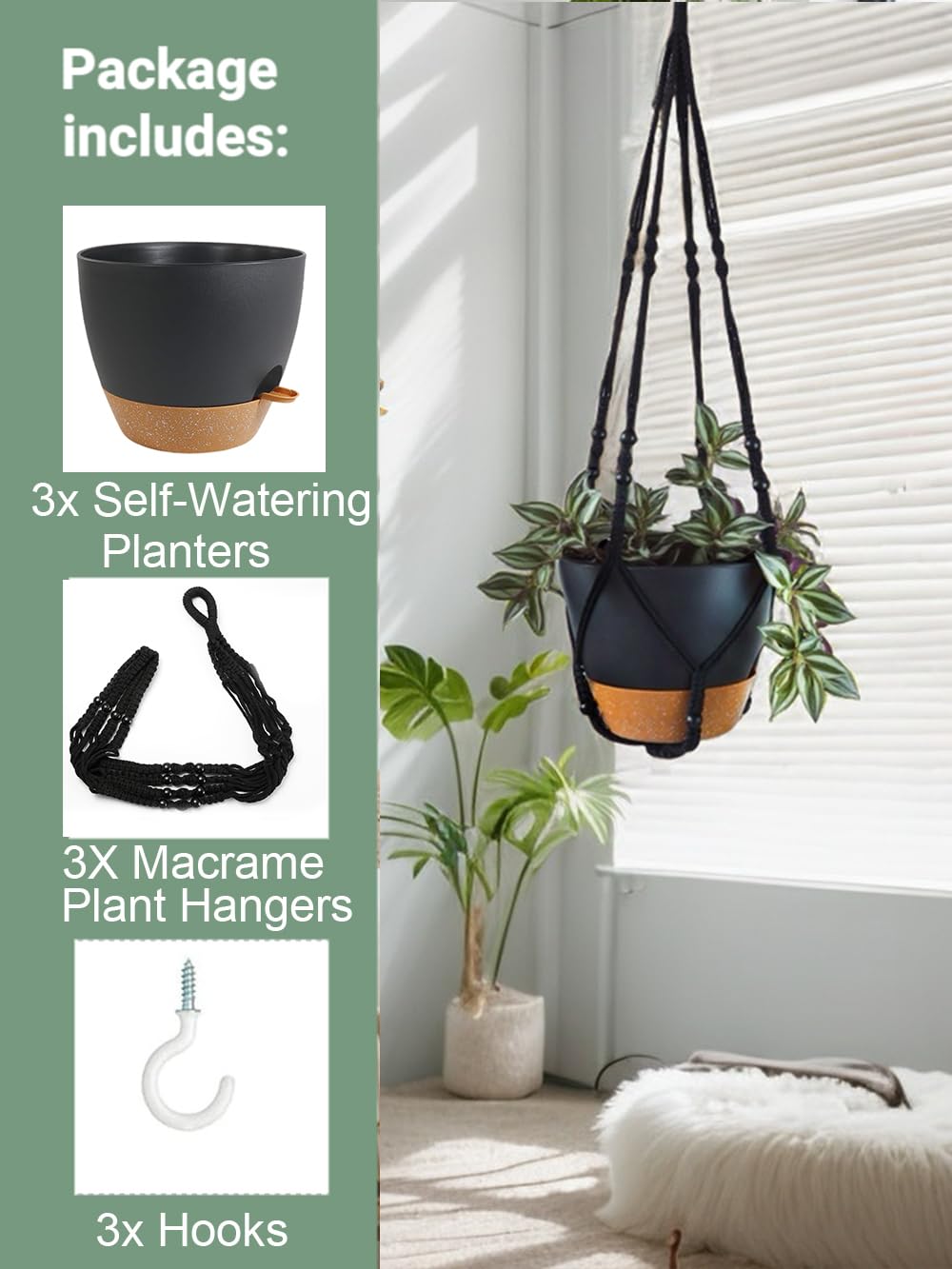 Bouqlife macrame hanger closeup highlights durable cotton cords and boho charm