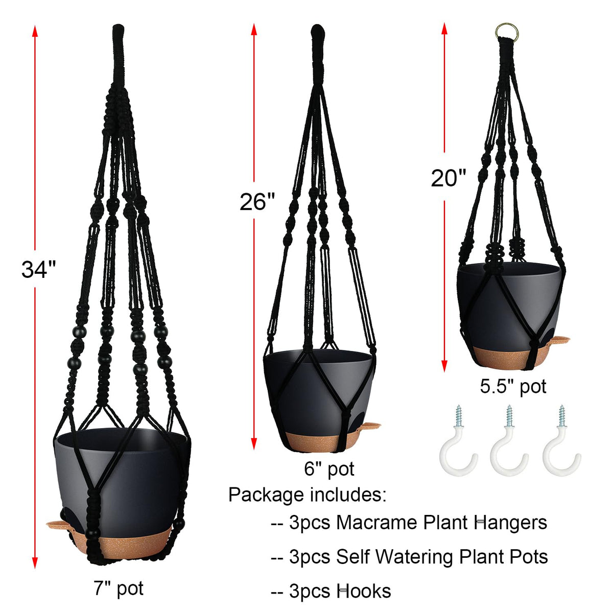 Bouqlife 7-inch self-watering pot showcases absorbent rope and water reservoir feature.