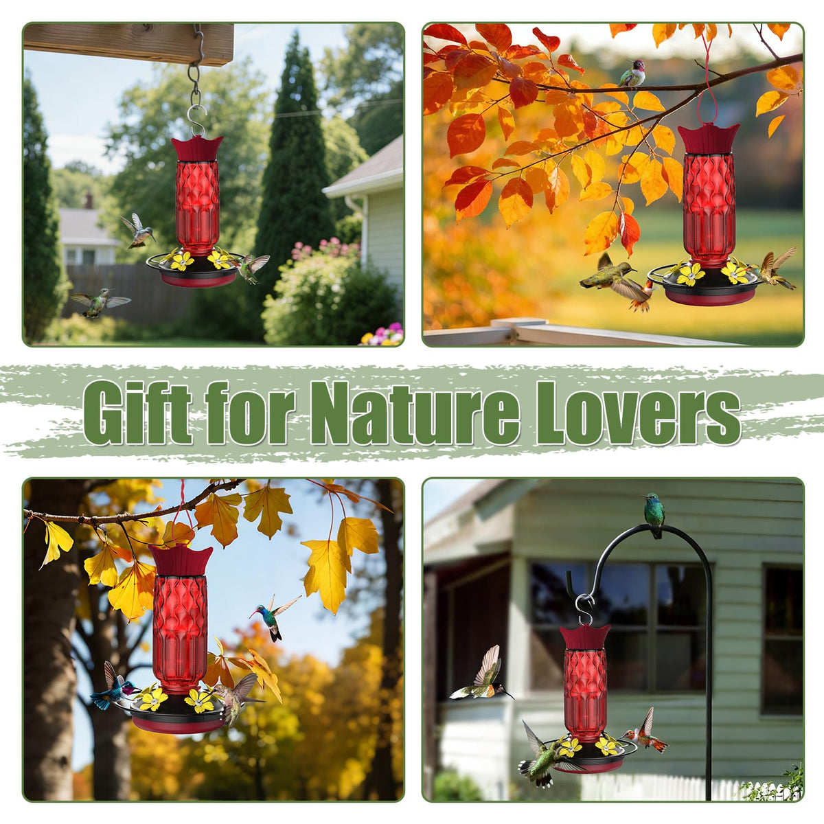 Bourid garden decor hummingbird feeder adds whimsy to patios and yards.
