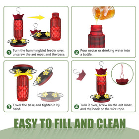Bourid hanging feeder with S-hook for versatile outdoor placement in any setting.