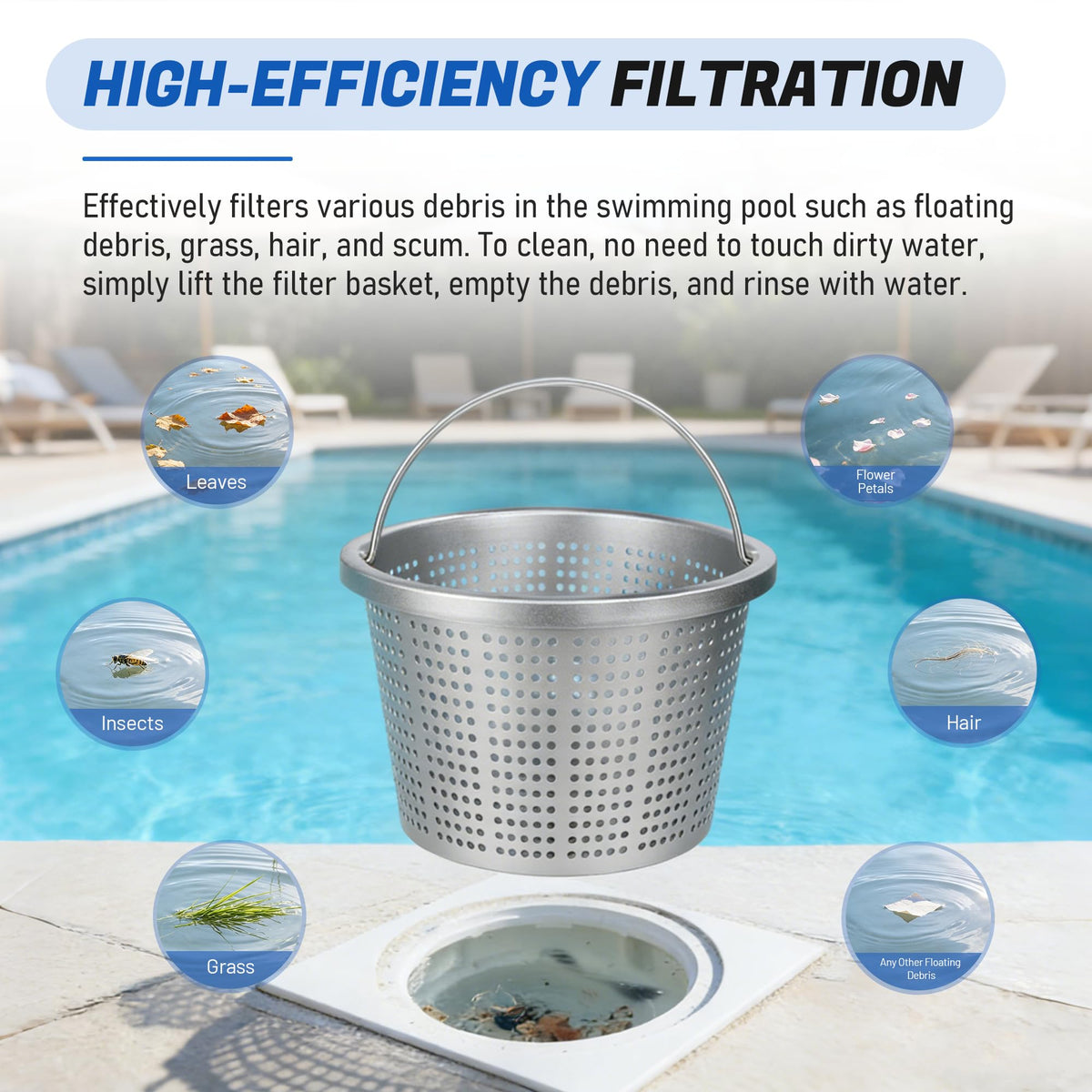 BOUYAO dense mesh aluminum basket promotes efficient water flow