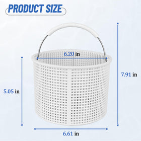 Bouyao pool skimmer basket with rubber grip for comfortable use.
