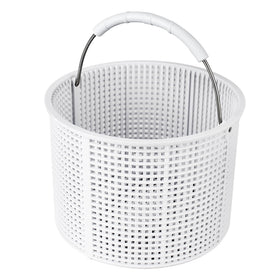 Bouyao upgrade pool skimmer basket with stainless handle for reliable lifting.