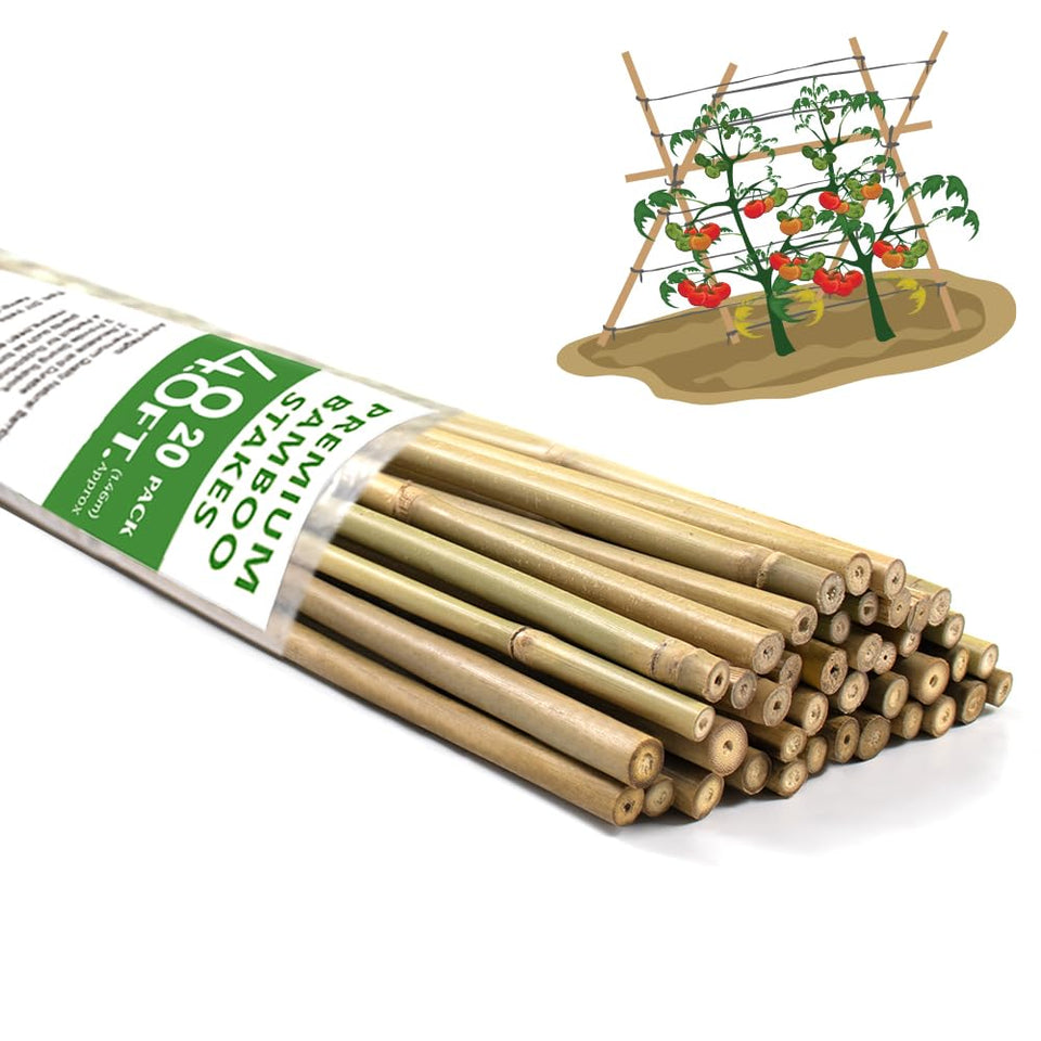 BOVITRO bamboo stakes provide sturdy 4-8 ft garden support for tall plants