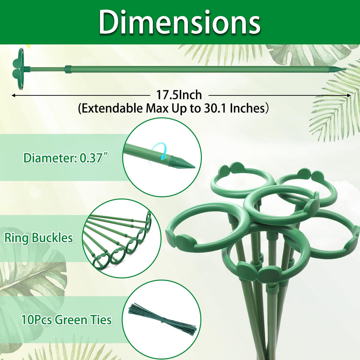 BOVITRO orchid stake with clip supports flowering plants.