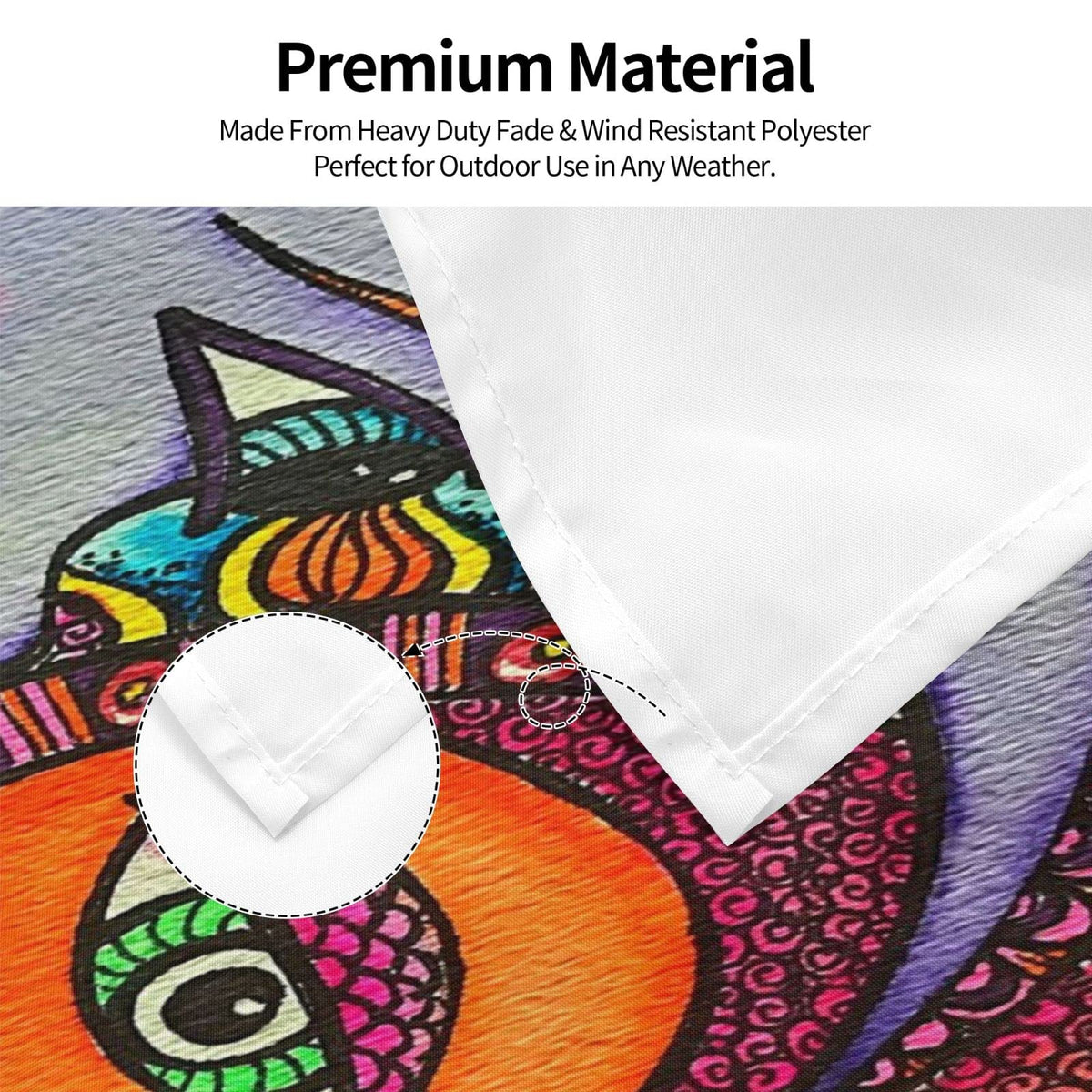 BOXIMIAO sun-moon flag is weatherproof and UV fade resistant for year-round color