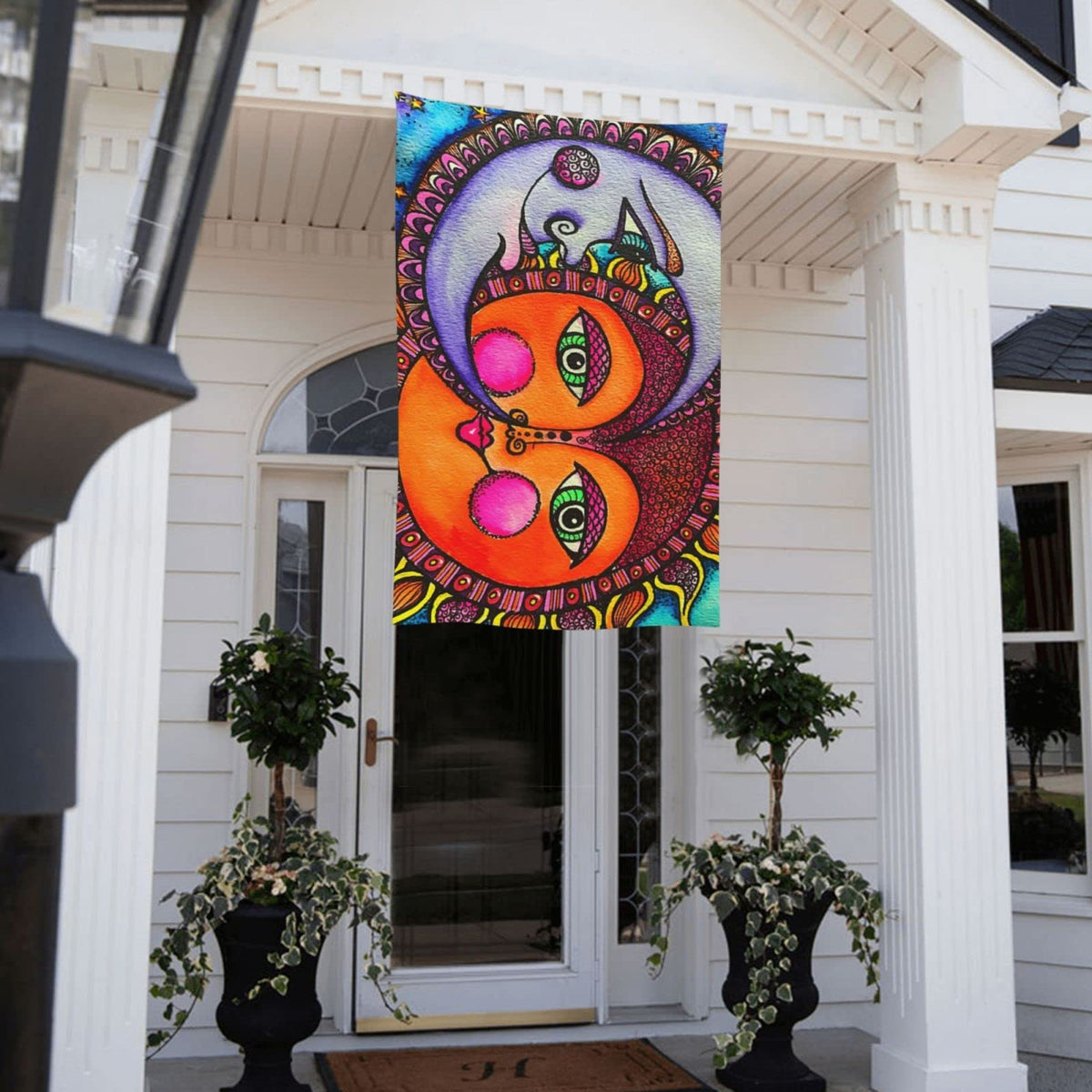 BOXIMIAO sun-moon flag brightens decks, patios, porches, and balconies