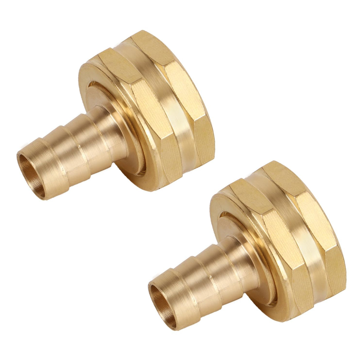 BOXOB brass garden hose adapter 2-pack with leak-proof 3/4 GHT female connection.