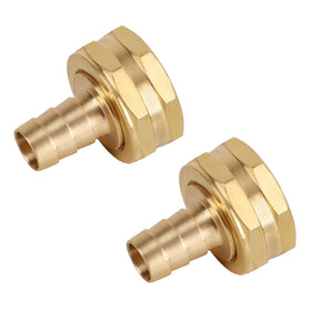 BOXOB brass garden hose adapter 2-pack with leak-proof 3/4 GHT female connection.