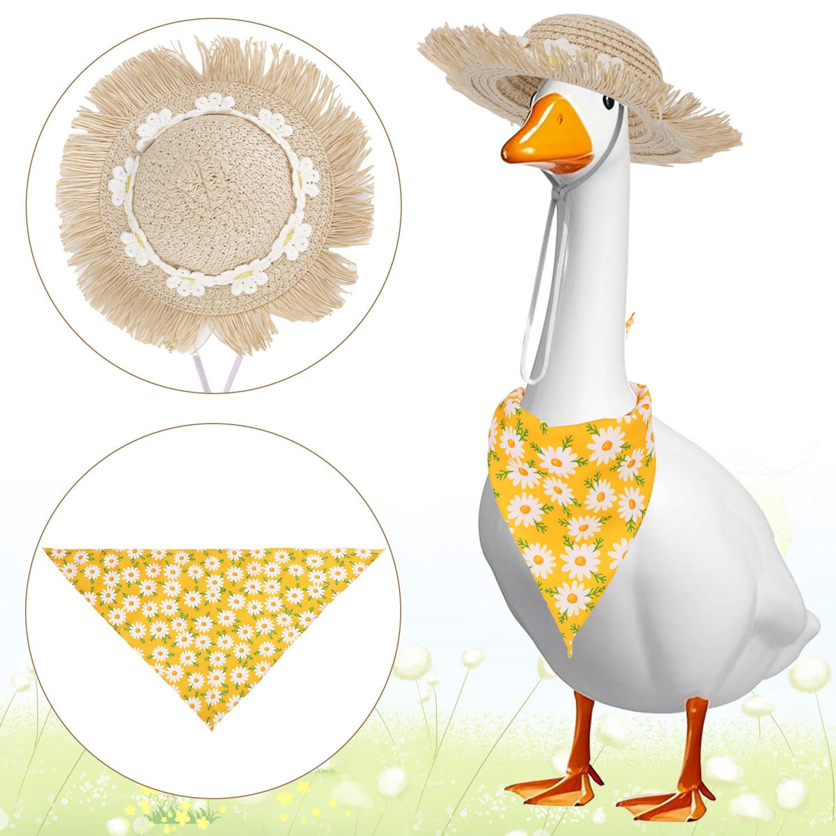 BOXOB Daisy-bandana scarf detail highlights vibrant, fade-resistant colors