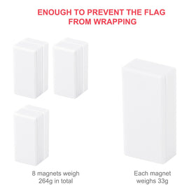 BOXOB silicone-wrapped flag weight magnets, side view, protect fabric while staying securely attached.