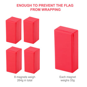 BOXOB heavy-duty magnetic flag weight offers tool-free secure attachment.