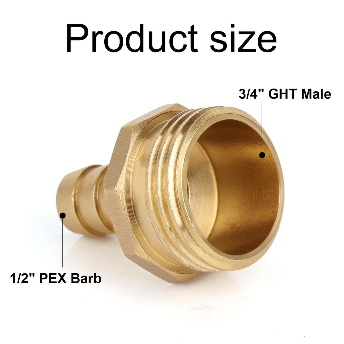 BOXOB PEX barb end for secure tubing and leak-free connections.