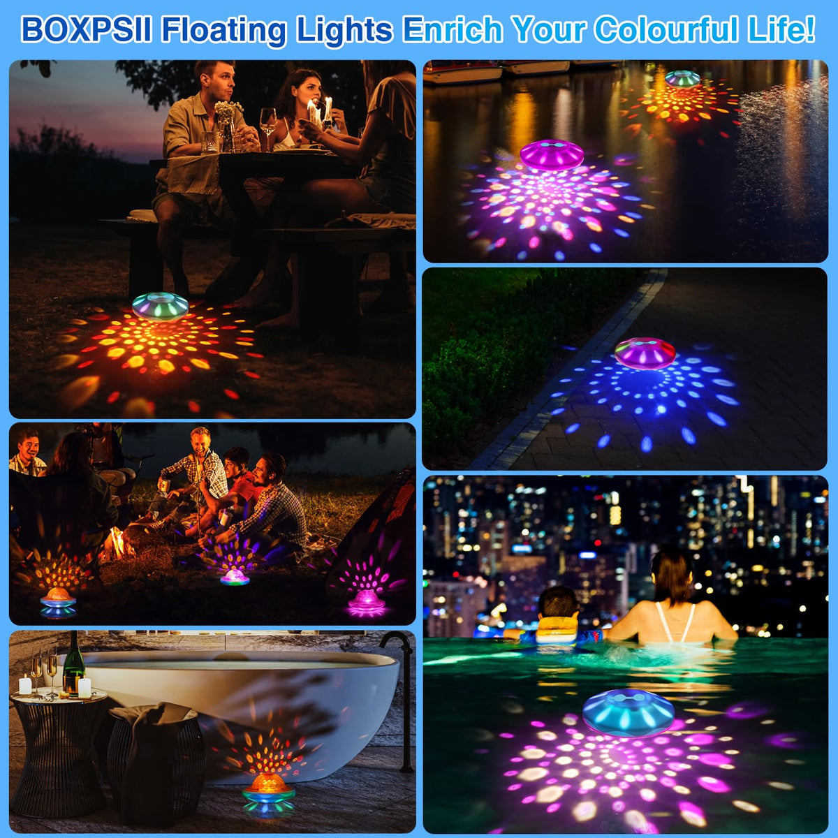 BOXPSII Floating Lights decorative option for parties and weddings.