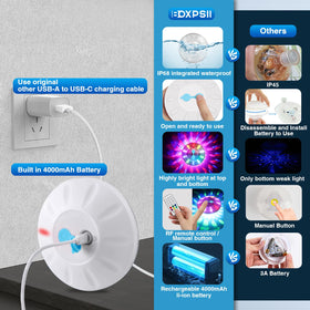 BOXPSII Floating Lights rechargeable battery with long run time.