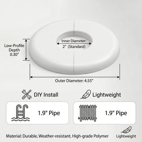 BOYAODUXUE escutcheon for wall holes protects pipes and enhances deck aesthetics.