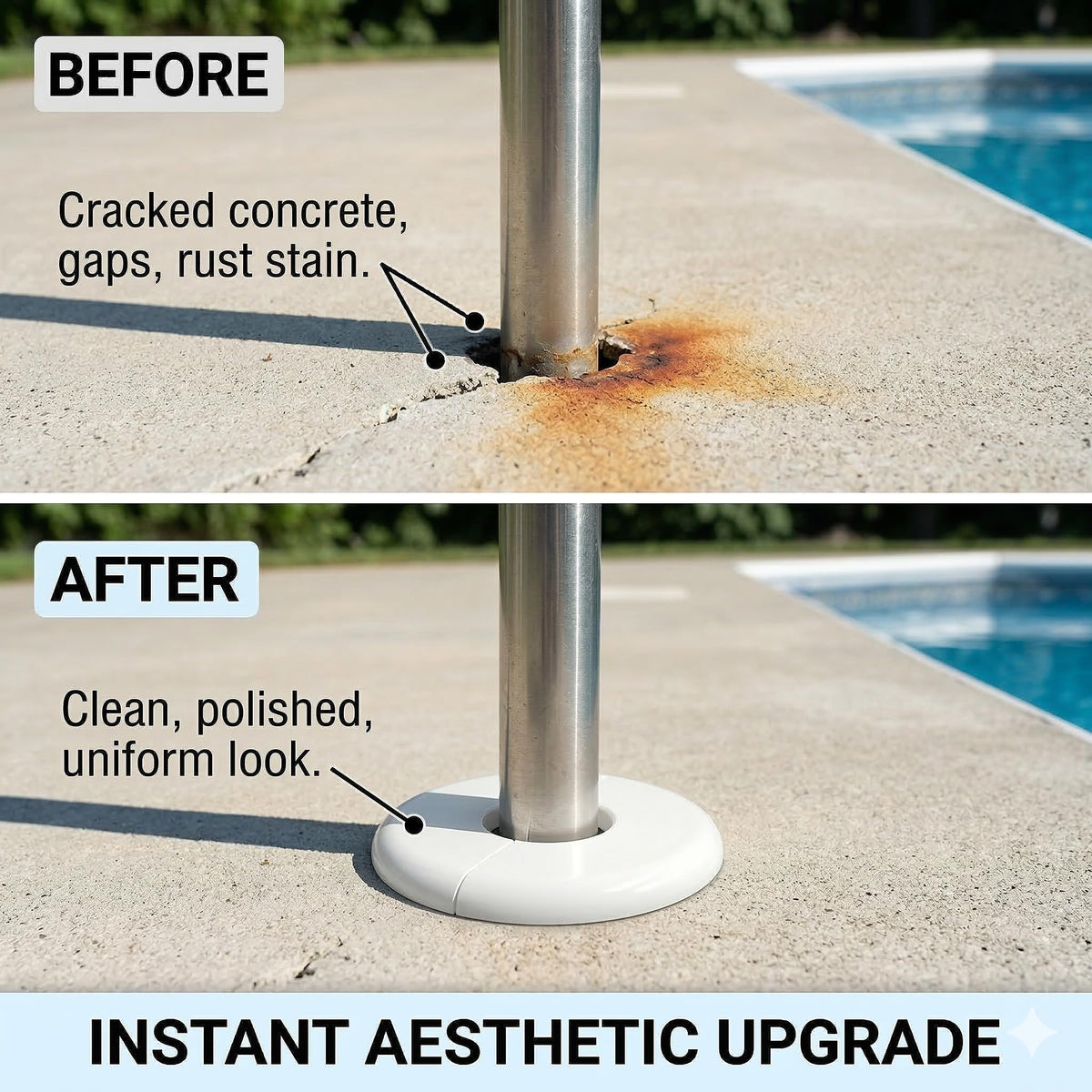 BOYAODUXUE pool ladder cover with split mechanism enables easy retrofit.