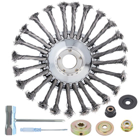 BOYUANSCH 8-Inch steel wire head assembly for fast weed clearing on patios.