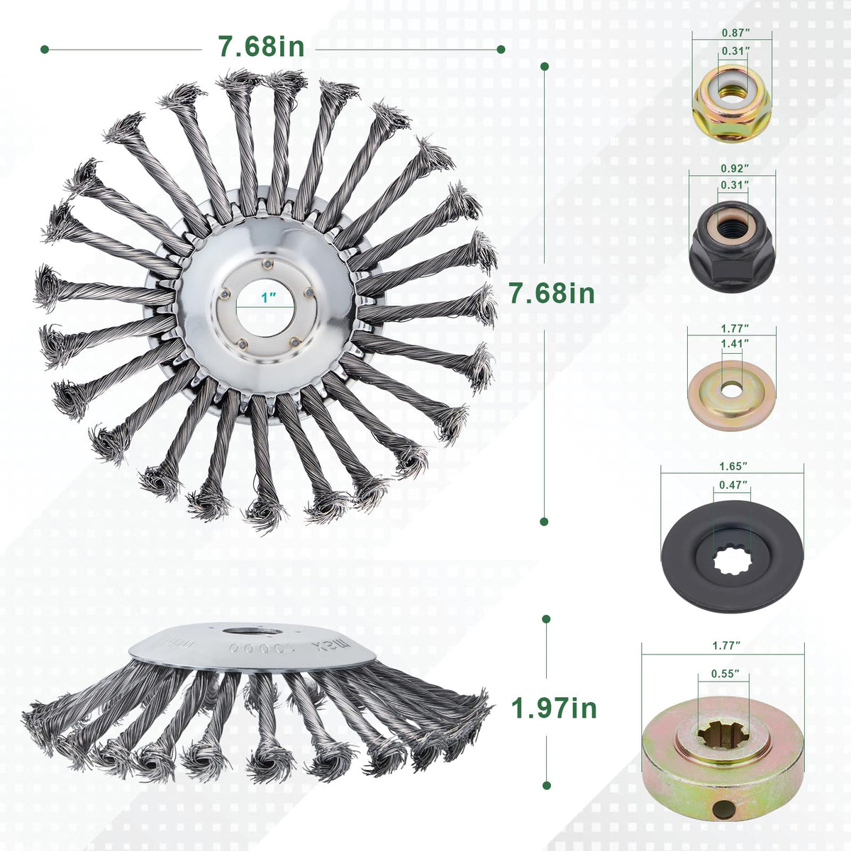 BOYUANSCH universal adapter kit enables quick tool-free mounting on compatible trimmers.