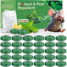 BOZFLY 32-pack mint rodent repellent setup in-box ready for placement
