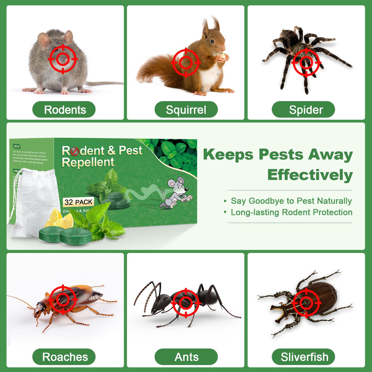 BOZFLY pest deterrent balls emitting mint scent in room