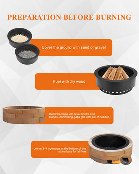 BPS fire pit ring ideal for backyard or campsite gatherings