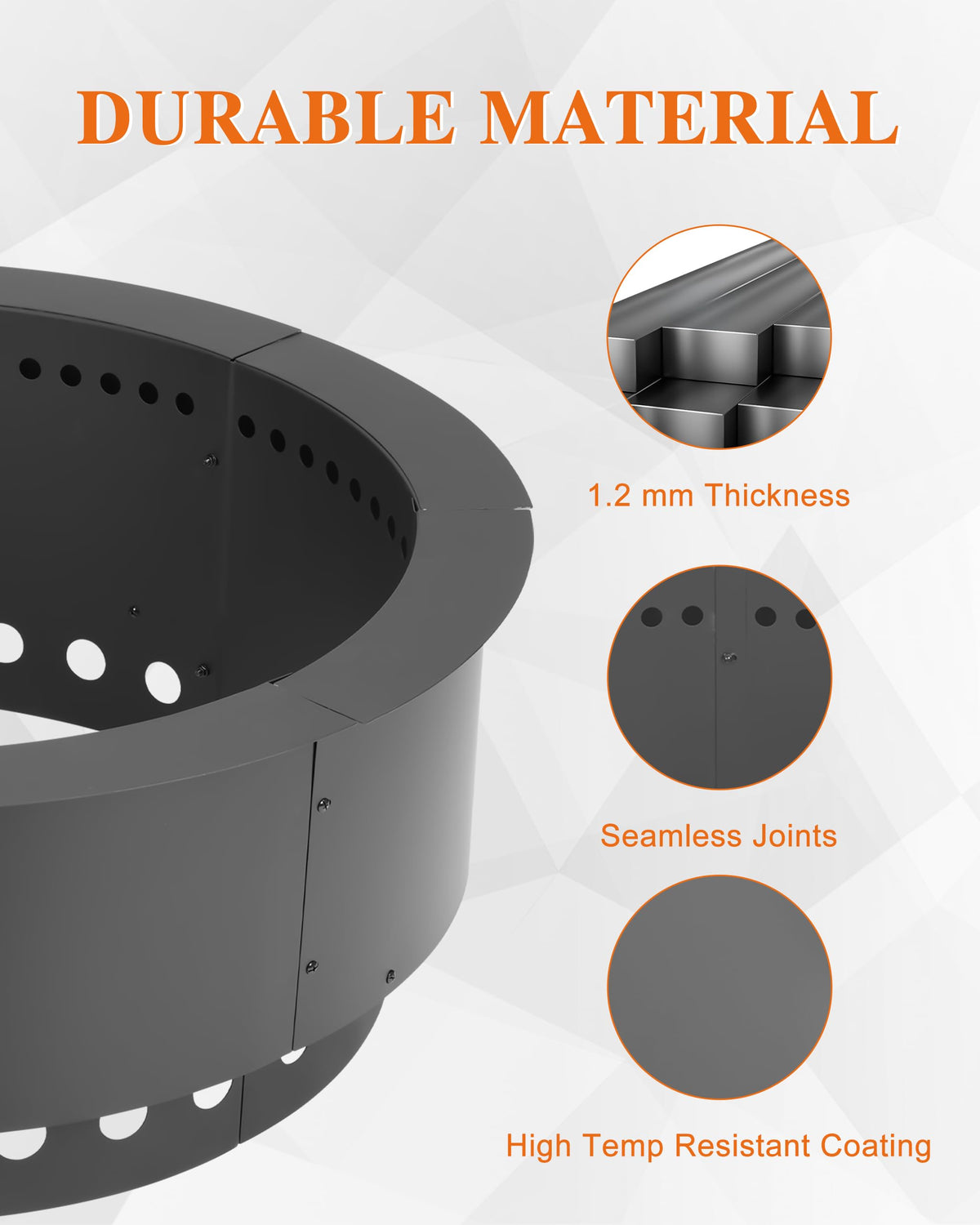 BPS fire pit ring ember control safety reduces embers scattering