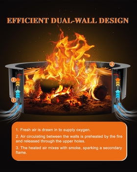 BPS fire pit ring high-heat coating resists warping and peeling