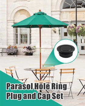 BPUHRNI umbrella table plug insert blocks wind movement and reduces scratches.