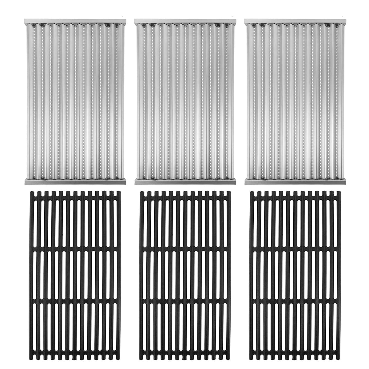 BQMAX cooking grates matte cast iron 17x9.5 in for even heating and durability.