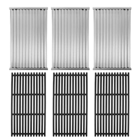 BQMAX cooking grates matte cast iron 17x9.5 in for even heating and durability.
