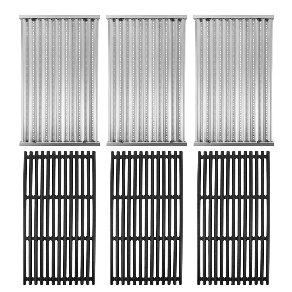 BQMAX cooking grates matte cast iron 17x9.5 in for even heating and durability.