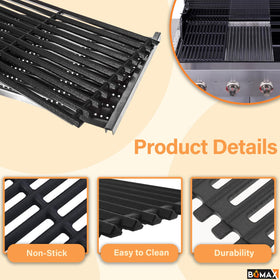 BQMAX cooking grates dimensions 17x9.5 inches per grate for precise fit.